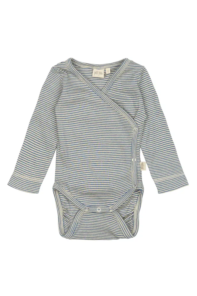 Långärmad Omlottbody Dian - True Navy/Dark Off White - 74