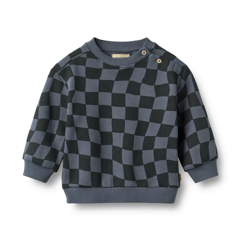 Wheat Elliot Sweatshirt - Navy Blue Check - 92