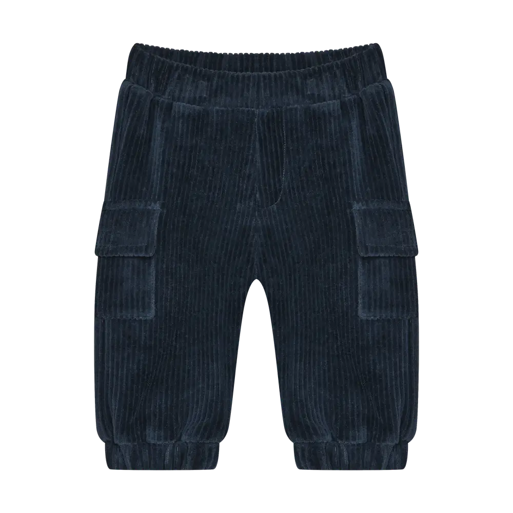 Minymo Velour Byxor - Midnight Navy - 74