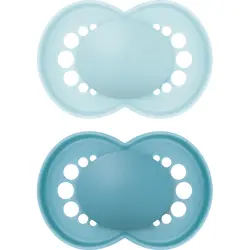 Napp original 6-16m silikon 2-pack - Blå | Baby & Barn - Sköta - Nappar | BabyMode