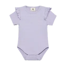 Kortärmad Pointelle Body - Purple Heather | Kläder - Bodys & overaller - Kortärmad body | BabyMode