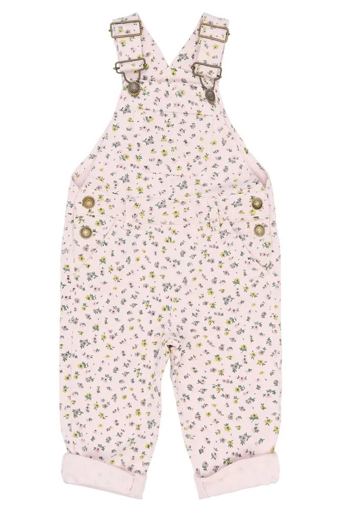 Sif Denim Hängselbyxor - Light Lilac AOP - 110 | Barnkläder - Underdelar - Hängsel & jumpsuits | BabyMode