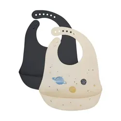 Silikon Haklapp 2-Pack - Dark Navy | Baby & Barn - Äta - Haklappar | BabyMode