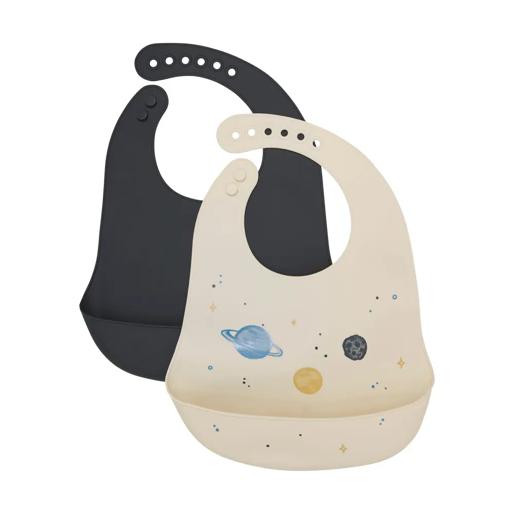 Silikon Haklapp 2-Pack - Dark Navy - ONE SIZE | Baby & Barn - Äta - Haklappar | BabyMode