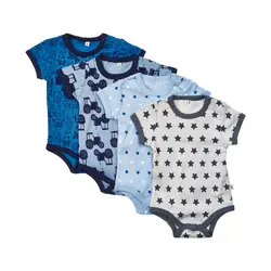 Kortärmad Body 4-pack - Blue | Kläder - Bodys & overaller - Kortärmad body | BabyMode