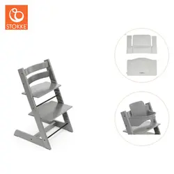 Tripp Trapp inkl. Babyset & Dyna - Storm Grå | Baby & Barn | BabyMode