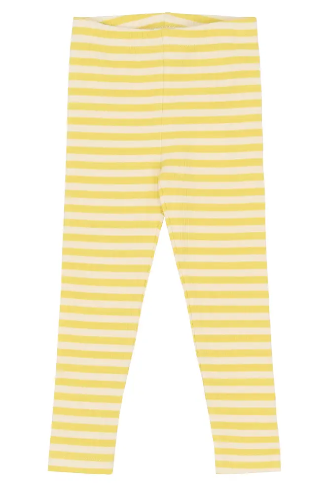 Fro Rib Leggings - Dusky Citron Striped - 110 | Barnkläder - Underdelar - Leggings | BabyMode