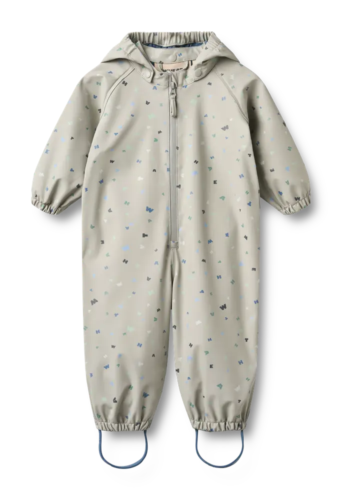 Mika Regndräkt- Light flint letters - 80 | Barnkläder - Ytterplagg - Regnkläder | BabyMode