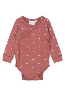 Långärmad Omlottbody Nova - Withered Rose | Kläder - Bodys & overaller - Omlottbody | BabyMode