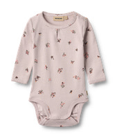 Roselinde Body Långärmad - Soft lilac flowers