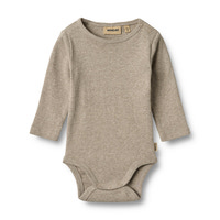 Långärmad Body Ribbad Spencer - Gravel Melange