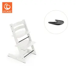 Tripp Trapp Stol & Bricka - Vit/svart | Baby & Barn | BabyMode