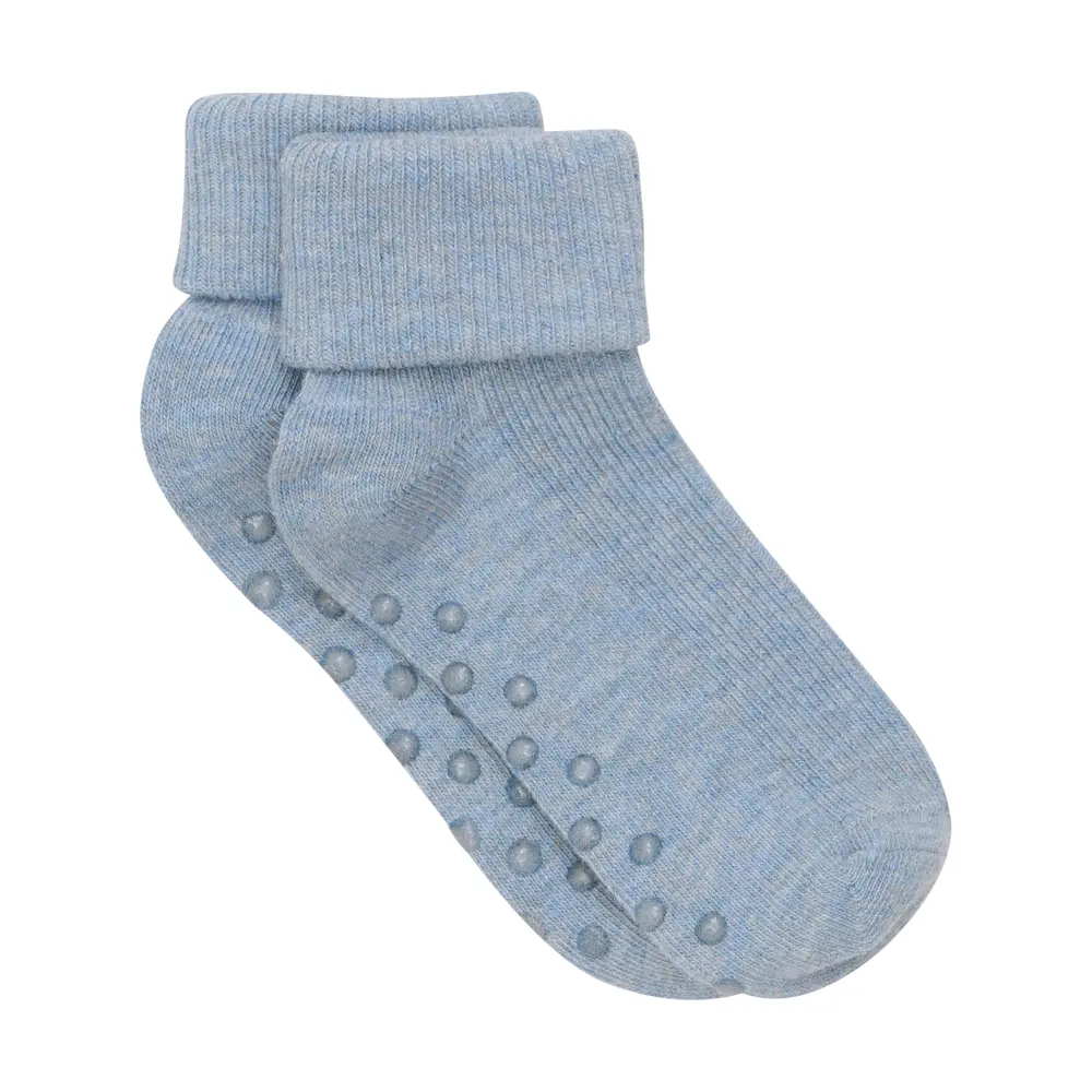 Halkstrumpor Rib ABS - Grey Dawn - 23/26 | Barnkläder - Strumpor & strumpbyxor - Halkfria strumpor | BabyMode