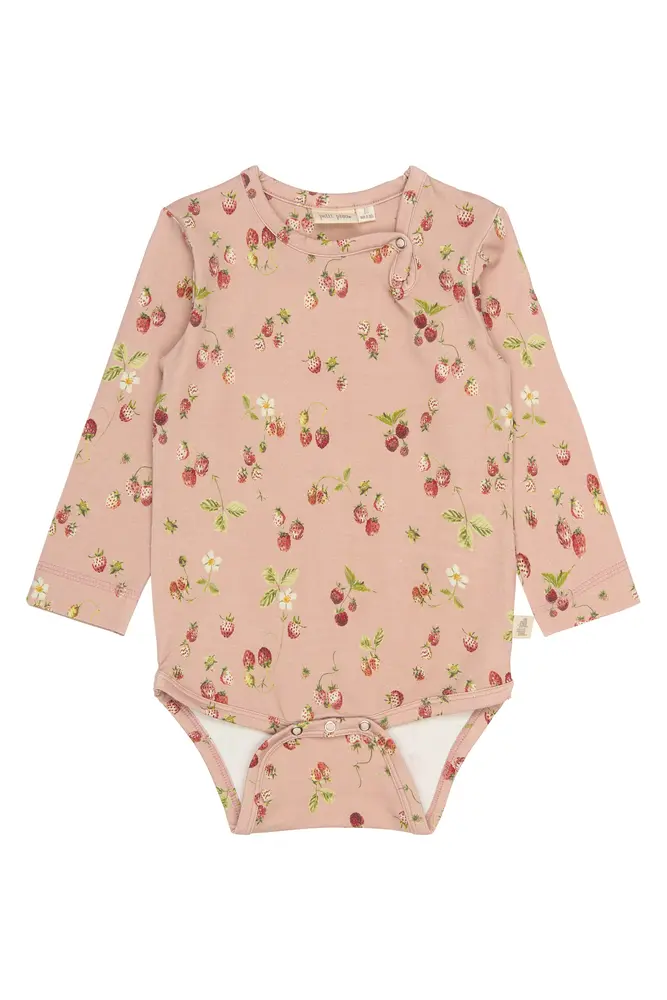 Star Långärmad Body - Misty Rose Strawberry - 92 CM