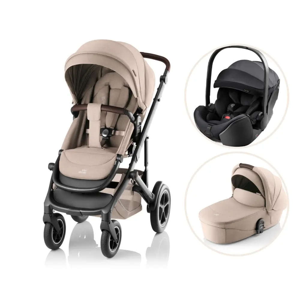 Britax Römer Smile 5Z Style Duovagn inkl. Baby-Safe Pro Style Babyskydd - Teak | Barnvagnar - Barnvagnspaket | BabyMode