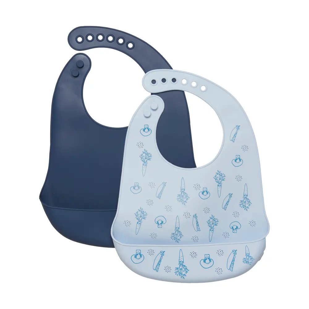 Silikon Haklapp 2-Pack - Dark Denim - ONESIZE | Baby & Barn - Äta - Haklappar | BabyMode