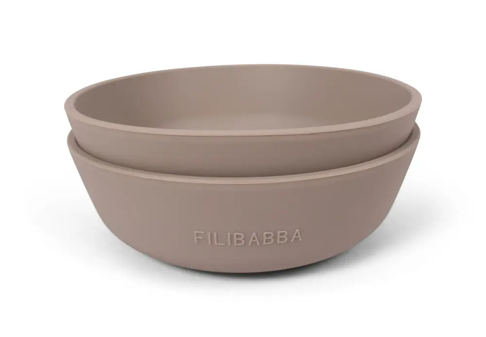 Silikonskål 2-pack - Warm Grey | Baby & Barn - Äta - Barnserviser | BabyMode