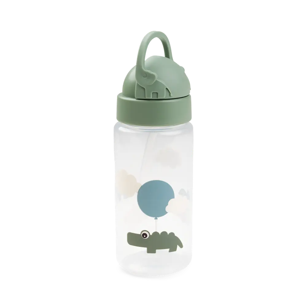 Sugrörsflaska Happy Clouds - Green | Baby & Barn - Äta - Matlådor & vattenflaskor | BabyMode
