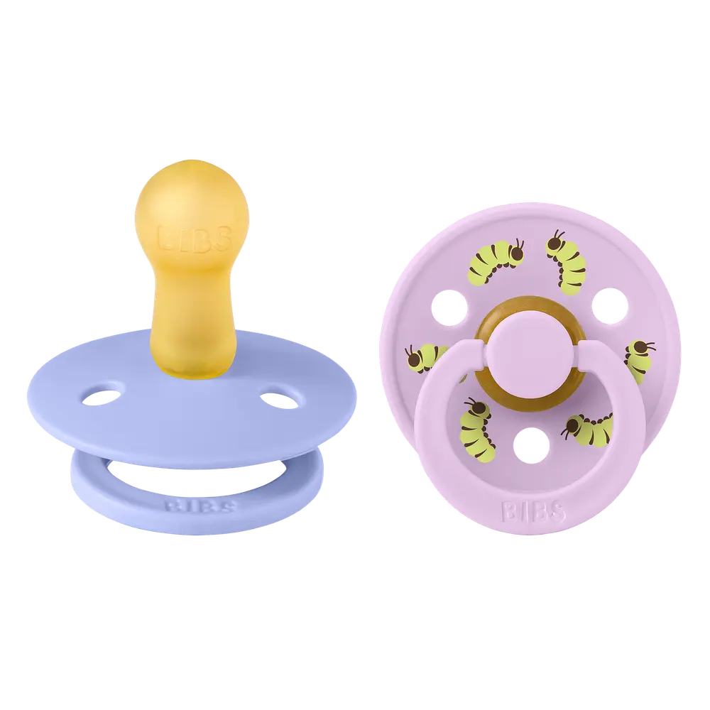 Bibs Caterpillar Mix 2-Pack Latex Strl 2 Napp - Hush/Violet Sky