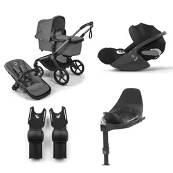 Bugaboo Fox 5 Renew Complete - Graphite/Moon Grey + Cloud T + Bas T + Adapter | Barnvagnar | BabyMode