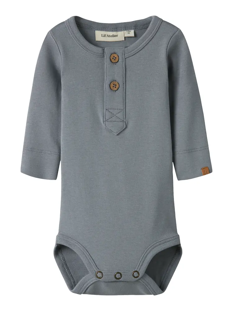 Geo Lom Långärmad Slim Body - Tradewinds - 56 | Barnkläder - Bodys & overaller - Långärmad body | BabyMode