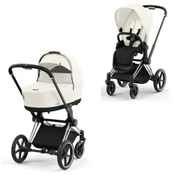 Priam Duovagn - off white/chrome black | Barnvagnar | BabyMode