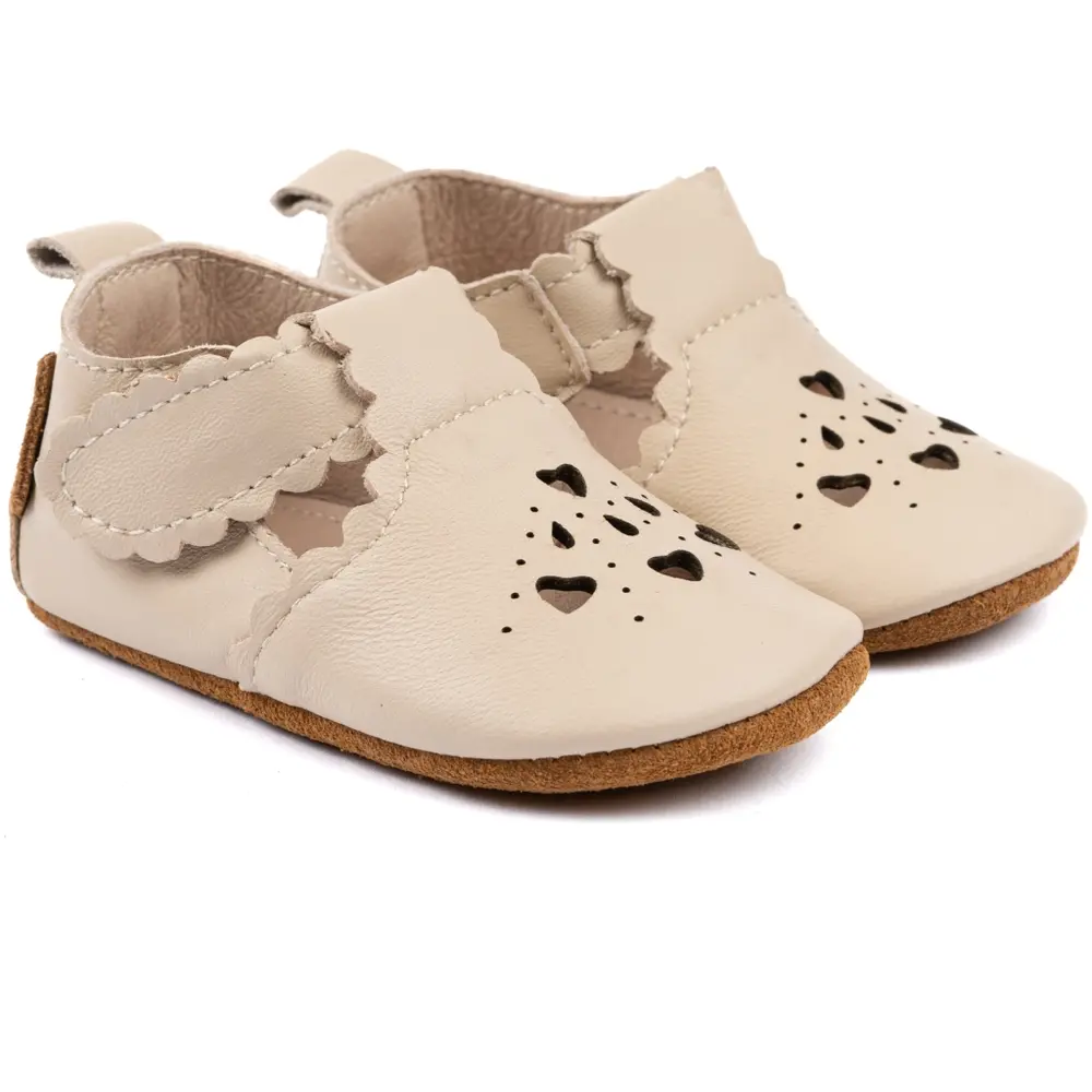 Lära-gå-sandaler Läder Hjärta - White Swan - 36-48 MDR. | Barnskor - Inneskor & tofflor - Tofflor | BabyMode