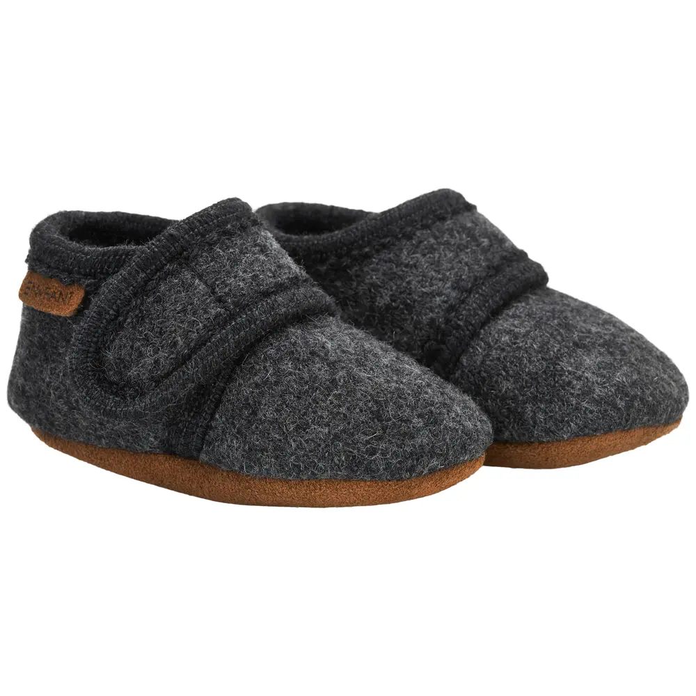 Ulltofflor - Dark Grey Melange - 25/26 | Barnskor - Inneskor & tofflor - Ulltofflor | BabyMode