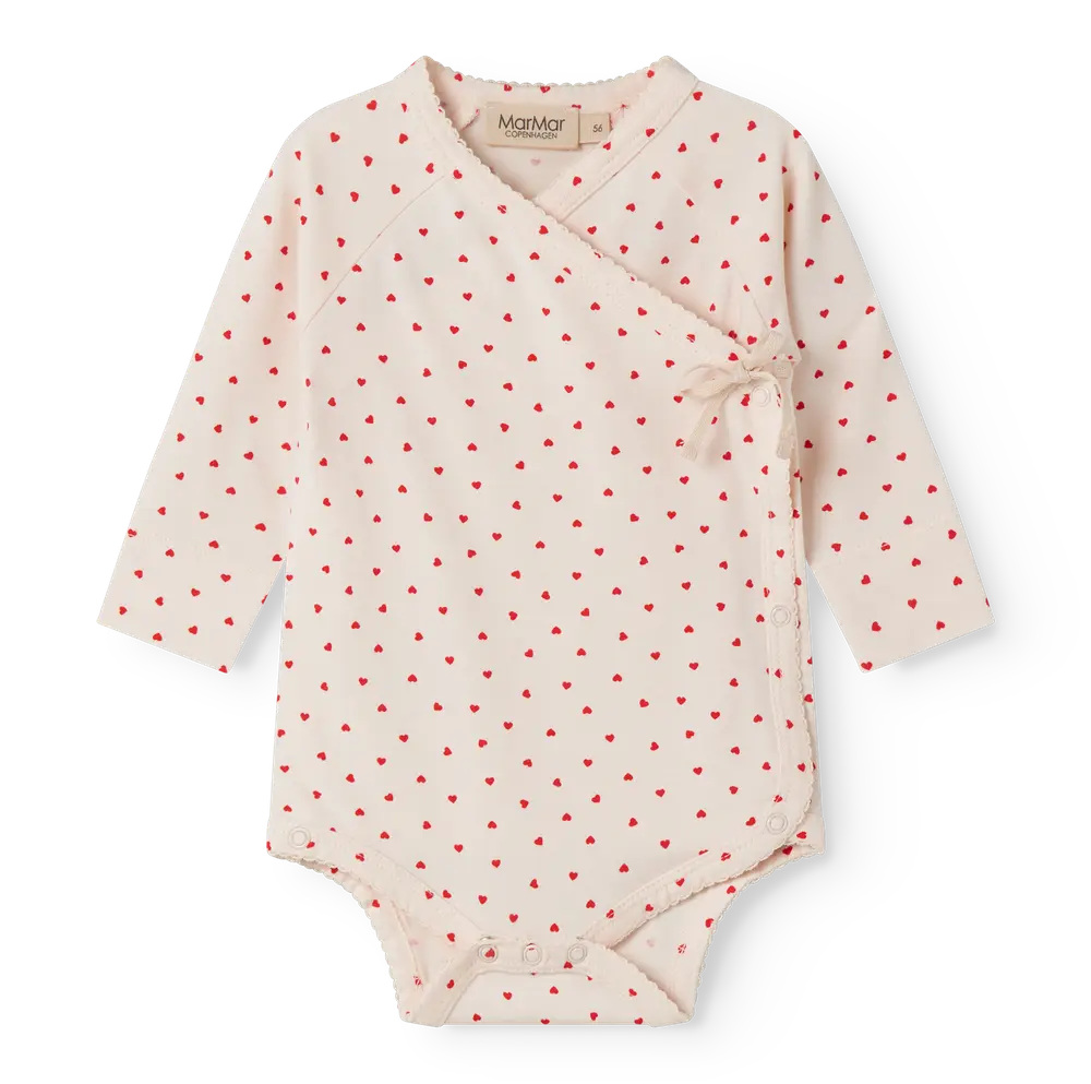 Belita Långärmad Body - Happy Hearts - 62/4 MDR. | Barnkläder - Bodys & overaller - Omlottbody | BabyMode
