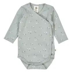 Omlottbody Stars Rib - Jasmine Blue/ Walnut/ Stormy Blue | Kläder - Bodys & overaller - Omlottbody | BabyMode