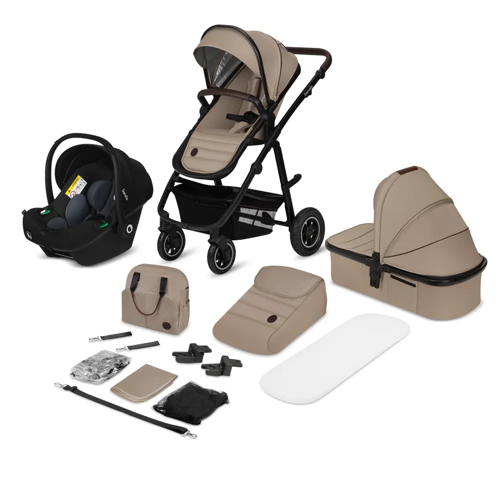 Lionelo Amber 3in1 Duovagn - Beige Sand | Barnvagnar - Barnvagnspaket | BabyMode