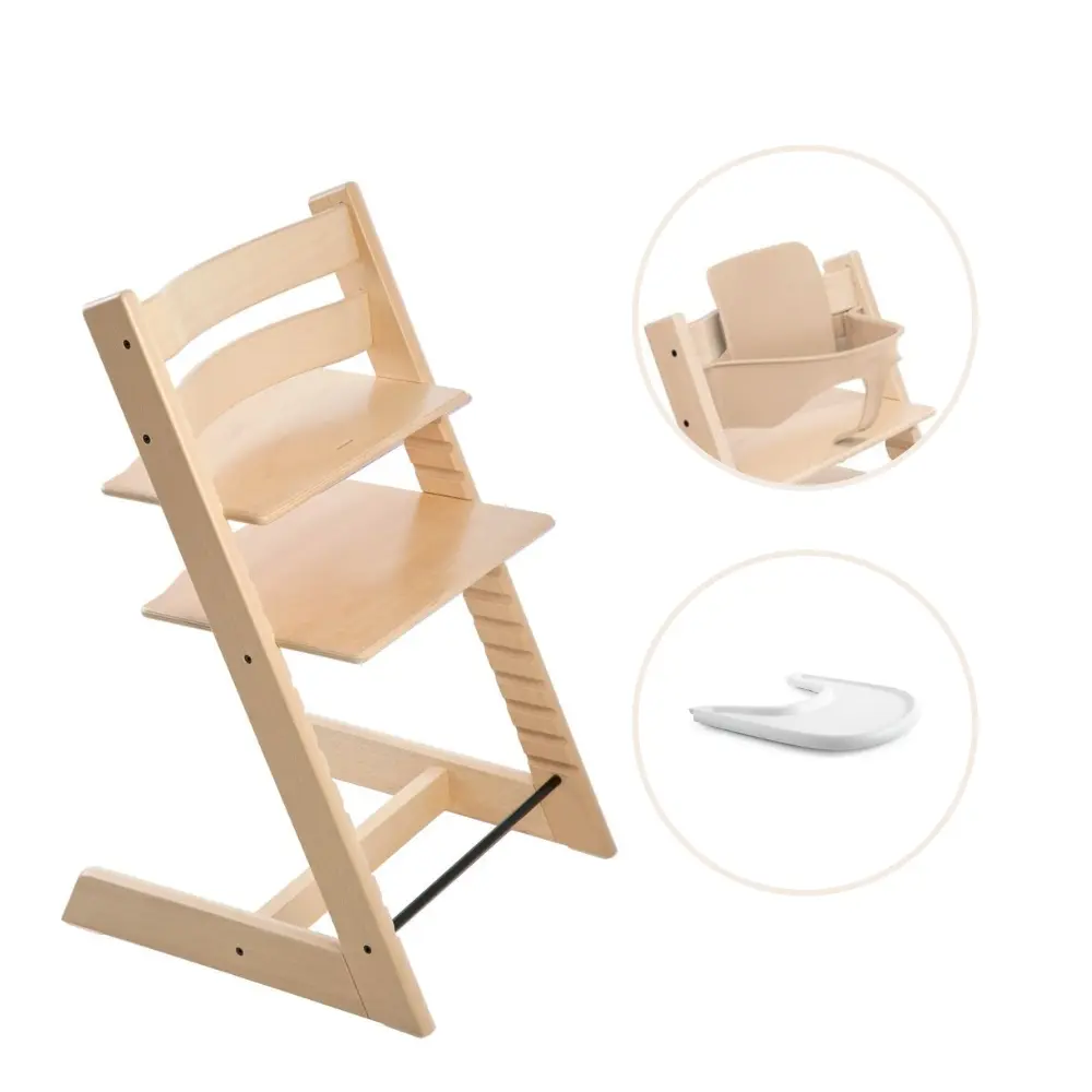 Stokke® Tripp Trapp Stol Bok Inkl. Babyset & Bricka - Nature