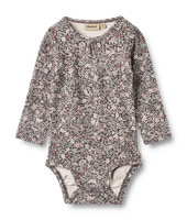 Liv Body Långärmad - Purple stone flowers