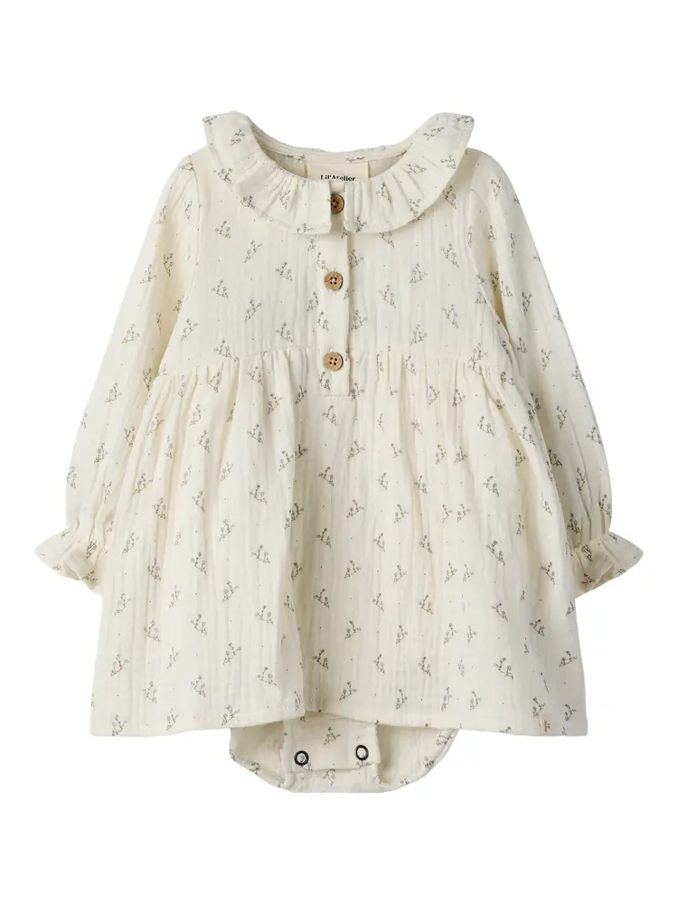 Balia Långärmad Body Klänning - Coconut Milk - 56 | Barnkläder - Toppar - Bodyklänningar | BabyMode