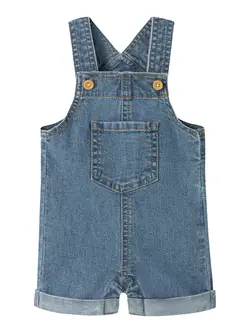 Lou Denim Hängselbyxor - Medium Blue Denim | Barnkläder - Underdelar - Hängsel & jumpsuits | BabyMode