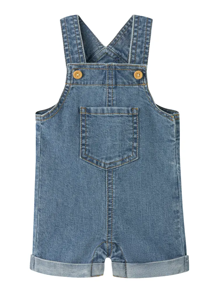 Lou Denim Hängselbyxor - Medium Blue Denim - 62 | Barnkläder - Underdelar - Hängsel & jumpsuits | BabyMode