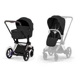 Cybex ePriam Duovagn - Sepia Black/Rose | Barnvagnar - Duovagnar - Alla duovagnar | BabyMode