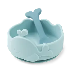 Stick & Stay Skål & Sked Wally - Blue | Baby & Barn - Äta - Barnserviser | BabyMode