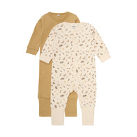 Långärmad Jumpsuit 2-pack - Bone Brown