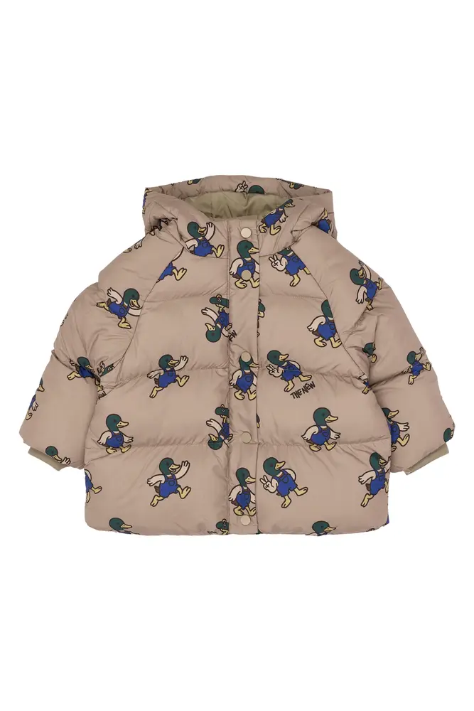 The New Siblings Uwe Puffer Jacka - Taupe Gray AOP TN - 86