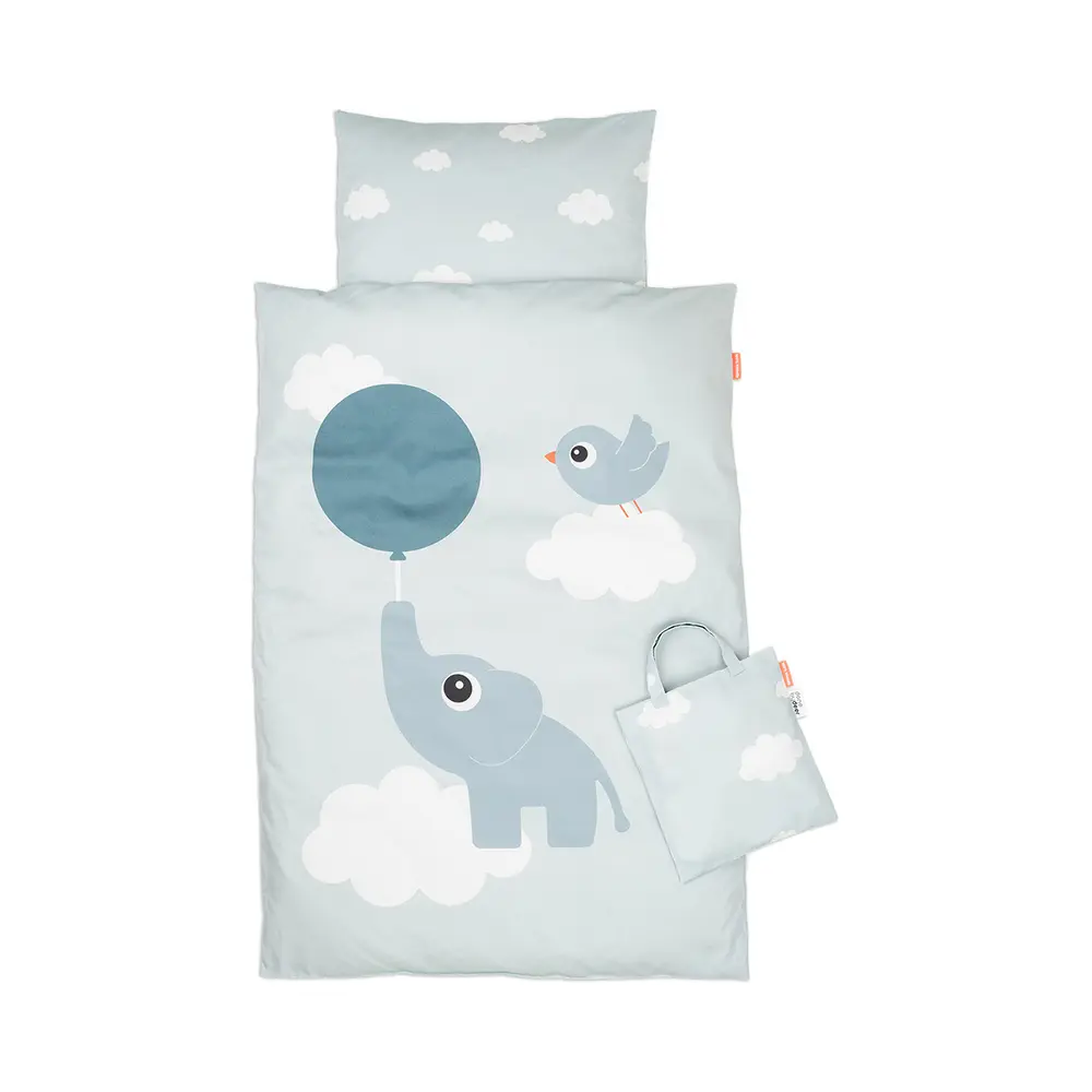 Sebra Baby Påslakanset 70x100 cm - Elphee Blue | Barnrum - Textilier - Sängkläder - Sängkläder för barn | BabyMode