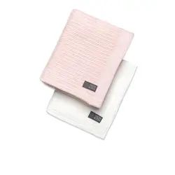 Filt Soft Grid EKO 2-pack Gallerfilt - Bright White/Baby Pink | Barnrum - Textilier - Filtar & swaddlers | BabyMode