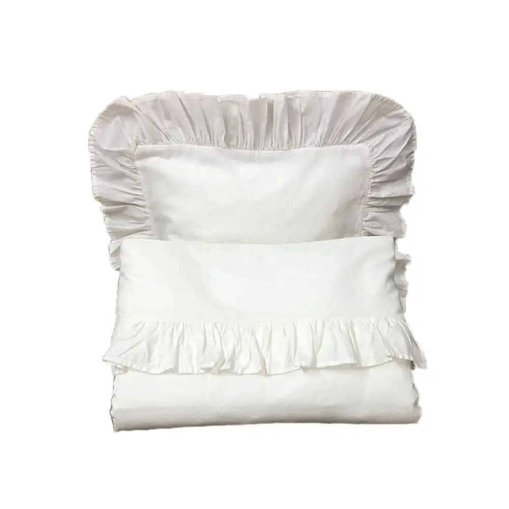 Mini Dreams Påslakan Volang Spjälsäng - Vit | Barnrum - Textilier - Sängkläder - Sängkläder för barn | BabyMode