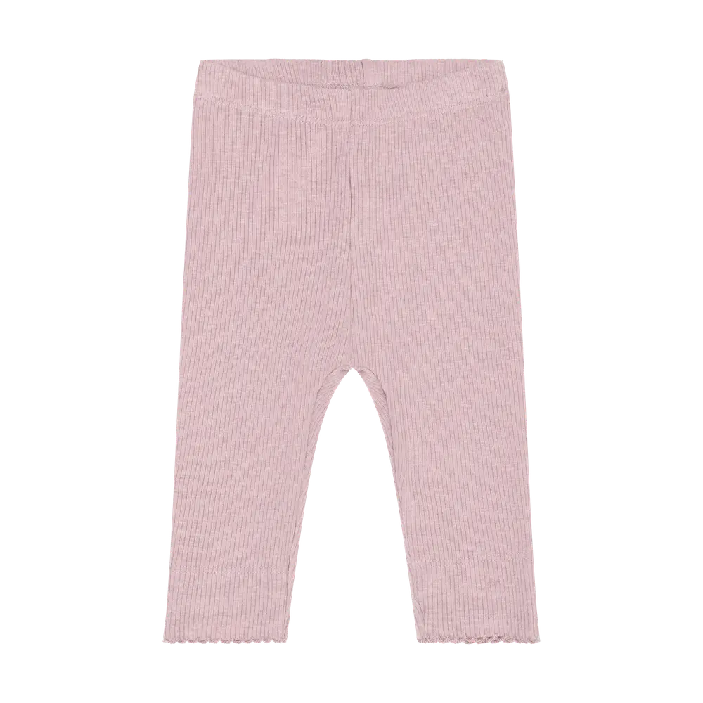 Fixoni Leggings Rib - Pale Mauve Melange - 68