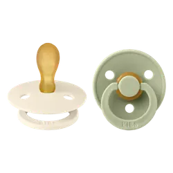 Napp Colour 2-pack Latex Symmetrisk 6-18 mån - Ivory | Baby & Barn - Sköta - Nappar | BabyMode