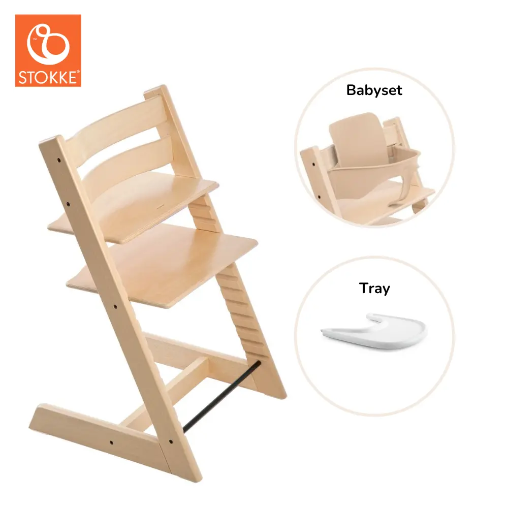 Stokke® Tripp Trapp Stol Inkl. Babyset & Bricka- Natural | Baby & Barn - Äta - Barnstolar & tillbehör - Barnstolar med tillbehör | BabyMode