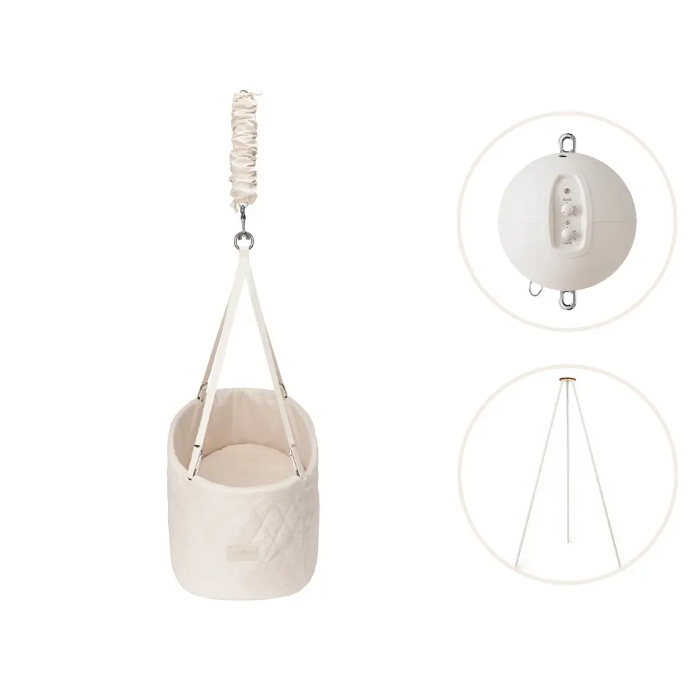 Oval vagga inkl. stativ och motor - Natur | Barnrum - Barnsängar & vaggor - Vaggor | BabyMode