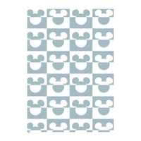 Affisch – Musse Pigg blått och vitt mönster A3