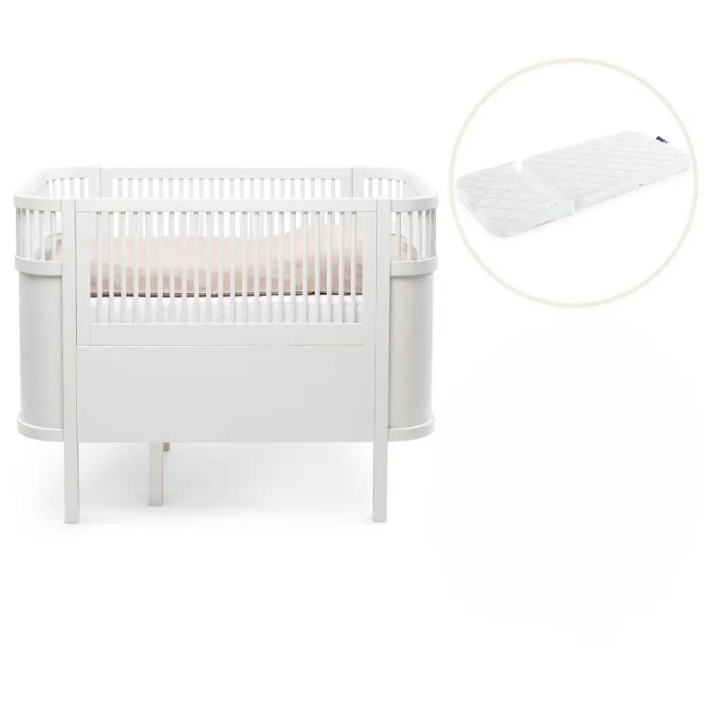 Växasäng 2 i 1 Baby & Juniorsäng - Classic White