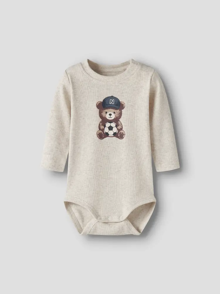 Haball Långärmad Body - Peyote melange - 68 | Barnkläder - Bodys & overaller - Långärmad body | BabyMode